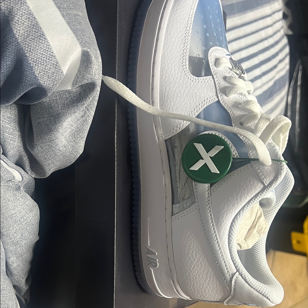 White and Blue Sneakers